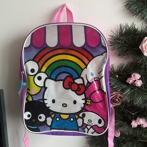 Hello kitty backpack - pink and purple - side pocket for water bottle